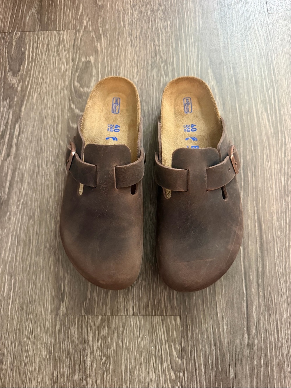 Birkenstock Brown Leather Boston Clogs